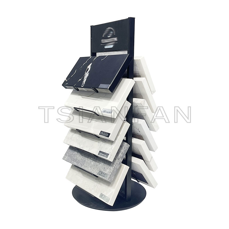 Countertop artificial quartz stone samples waterfall display rack - Image 2