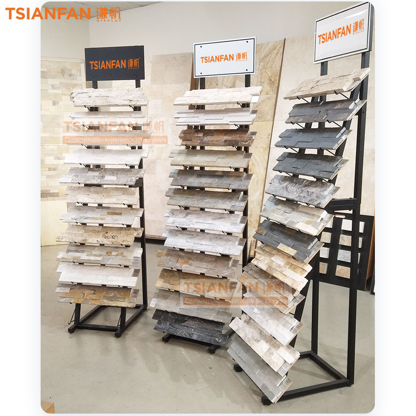 cultural stone Wood floor Ceramic tile samples floor stand display shelf LD030-2 - Image 3