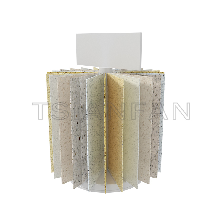 Custom designed artificial Stone Tile Stone sample Rotating Display Stand Desktop Tile rack -SRT328 - Image 3