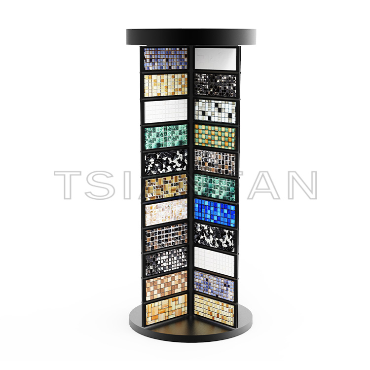 Economical Custom Adjustatble floor-to-ceiling display rack with company name and logo-ML986