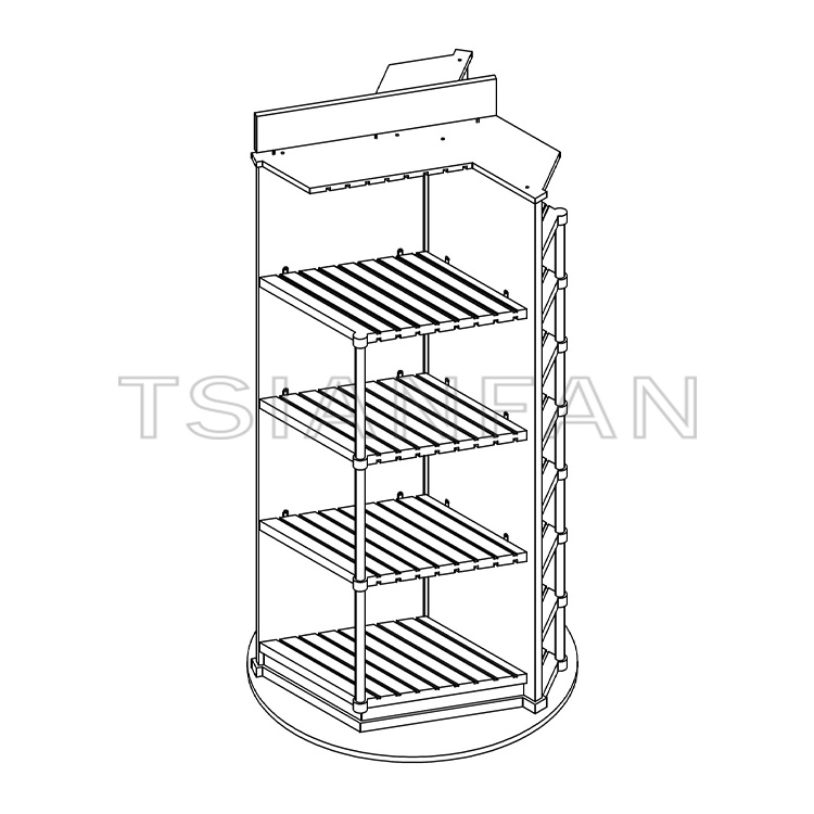 Economical Custom Adjustatble floor-to-ceiling display rack with company name and logo-ML986 - Image 3