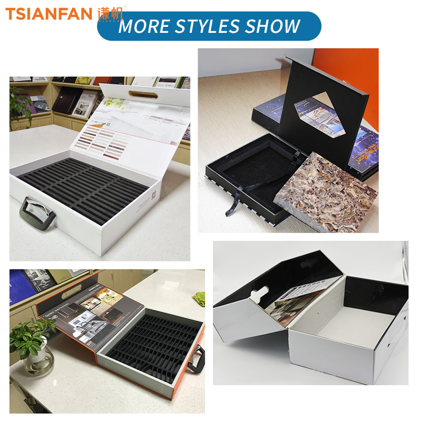 Custom foldable sample quartz storage paper carton magnetic Stone Box - Image 5
