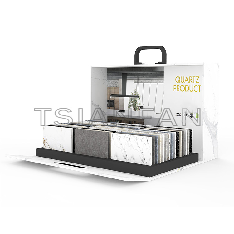Custom marble natural stone table display box sample kit-PB017