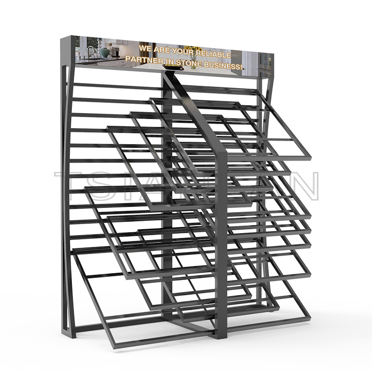 Custom Quartz Stone High Quality Steel Stone Display Rack showroom rack layout-SG005 - Image 3