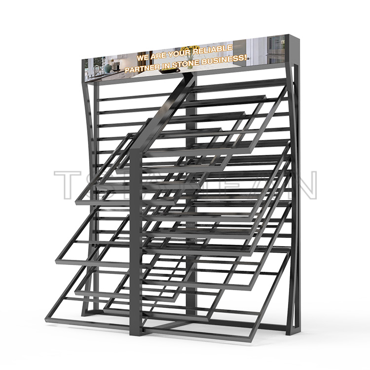 Custom Quartz Stone High Quality Steel Stone Display Rack showroom rack layout-SG005 - Image 5