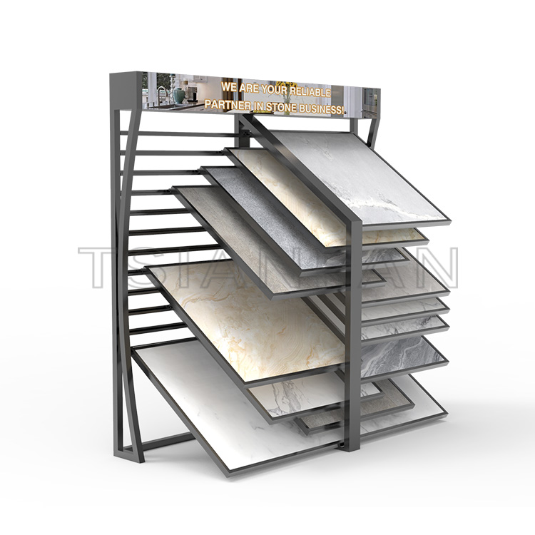 Custom Quartz Stone High Quality Steel Stone Display Rack showroom rack layout-SG005 - Image 2
