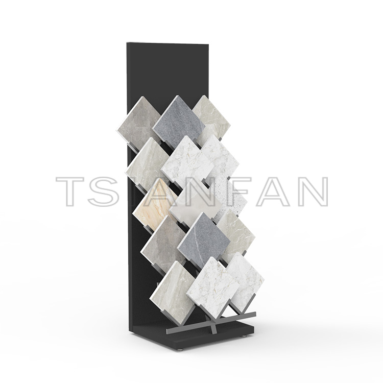 Custom Man Made Rock Sample Waterfall Floor Display Shelf Wall Mounted Tile Display Panels-SG1016
