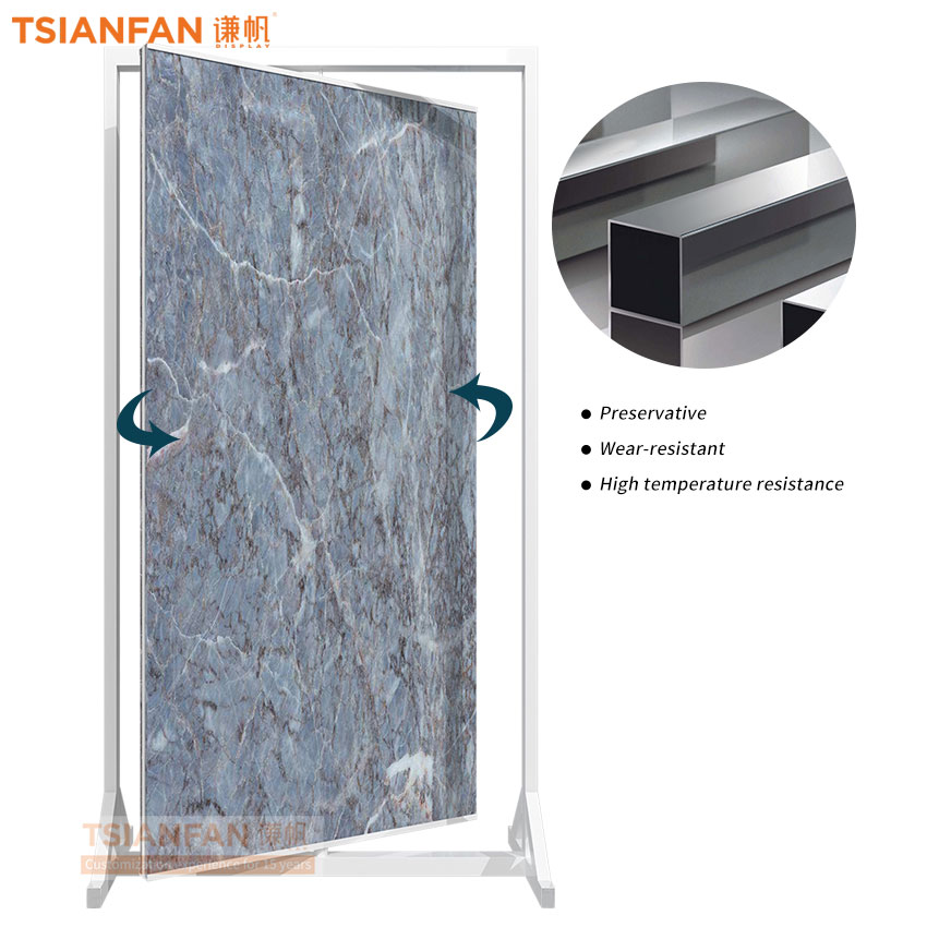 Custom Rotating Large Panel Custom Granite Stone Sample Display Stand For Showroom-QT002 - Image 2