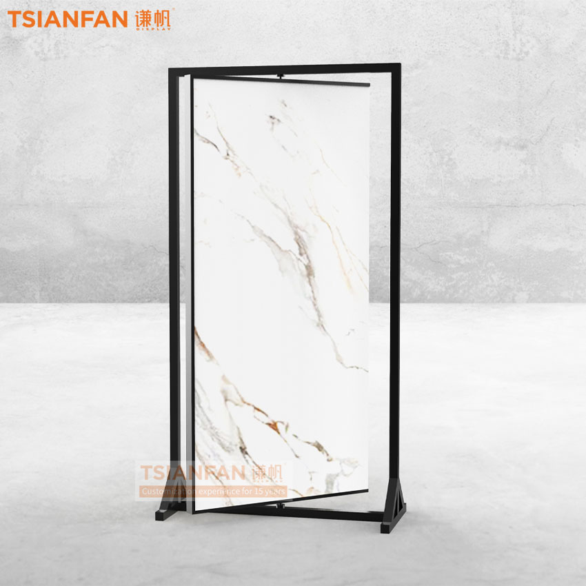 Custom Rotating Large Panel Custom Granite Stone Sample Display Stand For Showroom-QT002 - Image 4