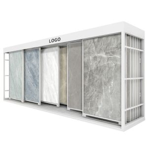 Custom Showroom Large tile Granite Panel sliding push pull rack TL007-1