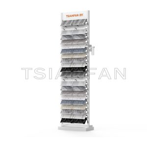 Custom vertical waterfall tile floor between walls display frame-SRL018