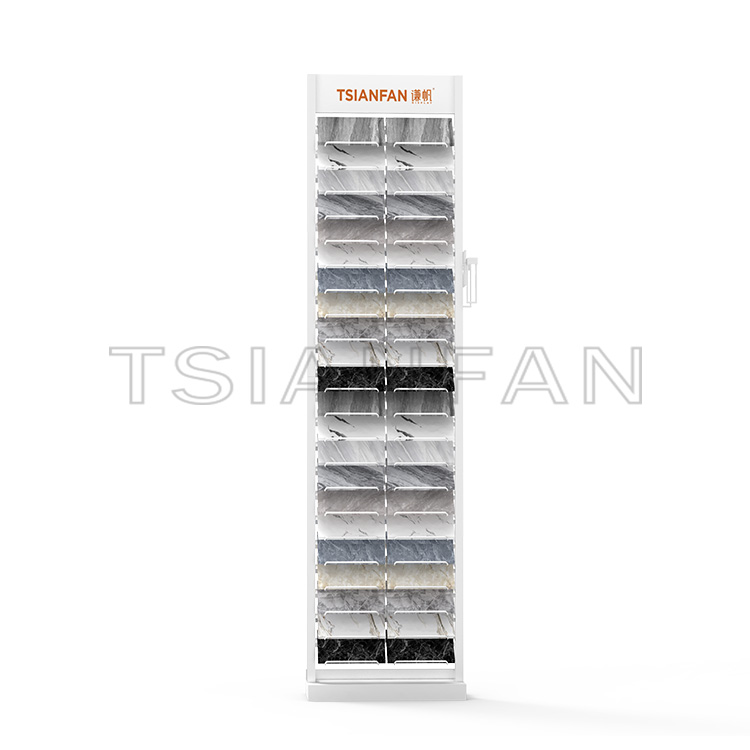 Custom vertical waterfall tile floor between walls display frame-SRL018 - Image 2