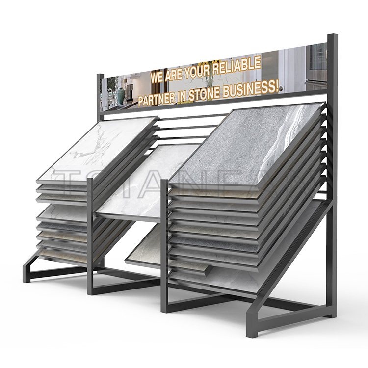 Custom Waterfall Quartz Sliding Stone Recline Display Rack economical display racks-SG003