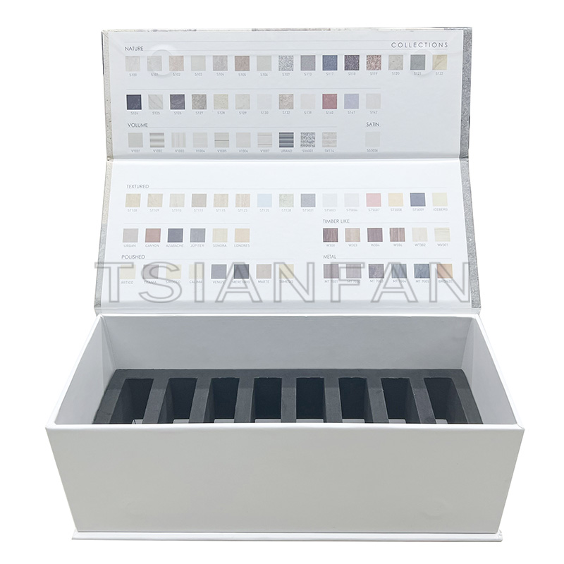 Customize quartz marble granite stone sample display box sample kit