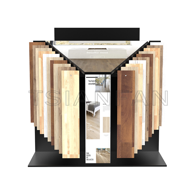 Customized Showroom metal Solid wood floor Board show Steel rack -WL6028 - Image 3