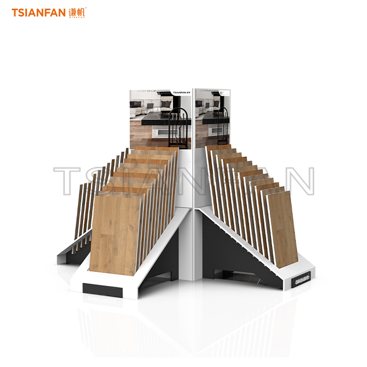 Customized wooden floor four-sided waterfall shelf