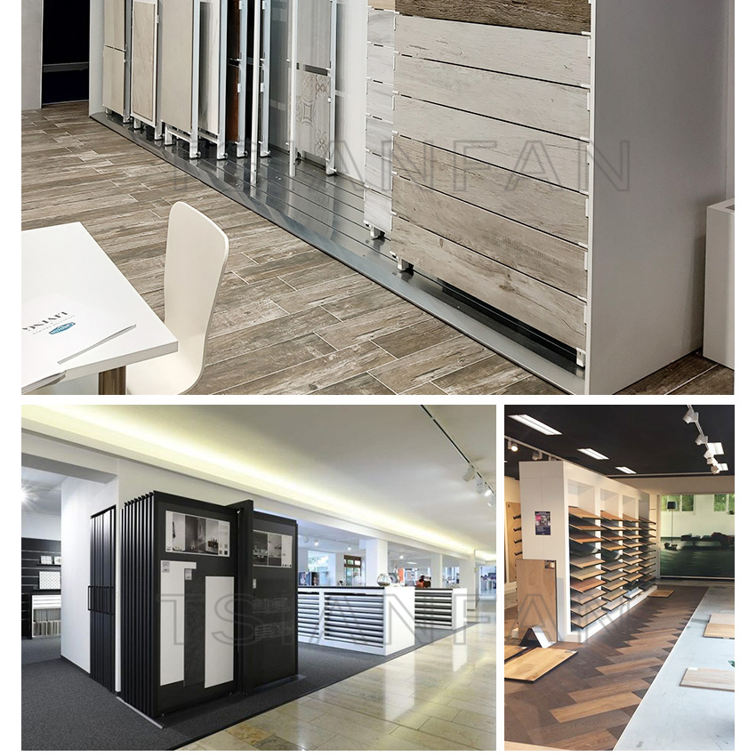 Tile Floor Marble Slab Push Pull Display Stand Factory Showroom Inclined Quartz Stone