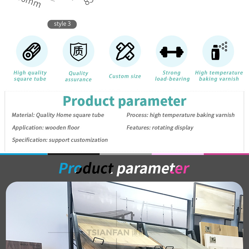 Wholesale Custom Hardwood Sample Metal Wooden Tile Display Flooring Racks Stand