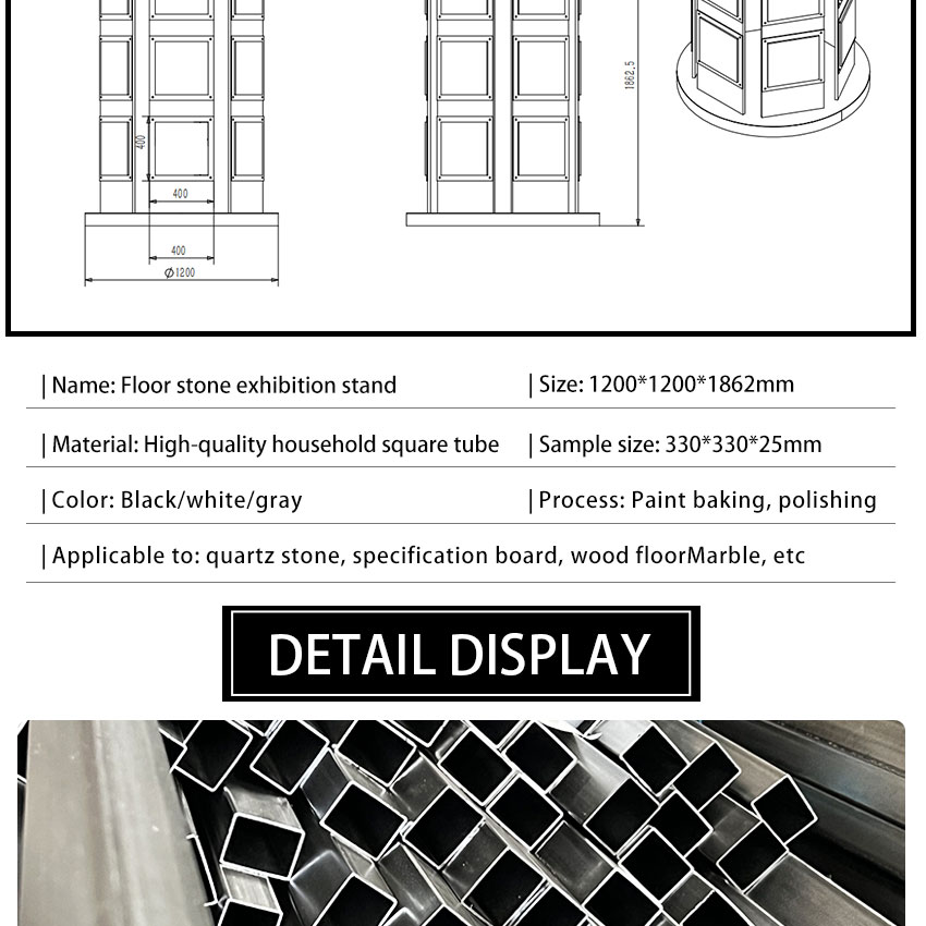 Customize rotatable display for quartz stone sample display frame-SG1010