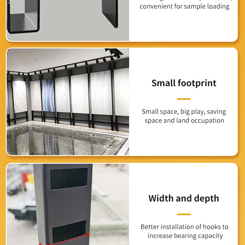 Tile stone board hanging display rack punching tube wall 