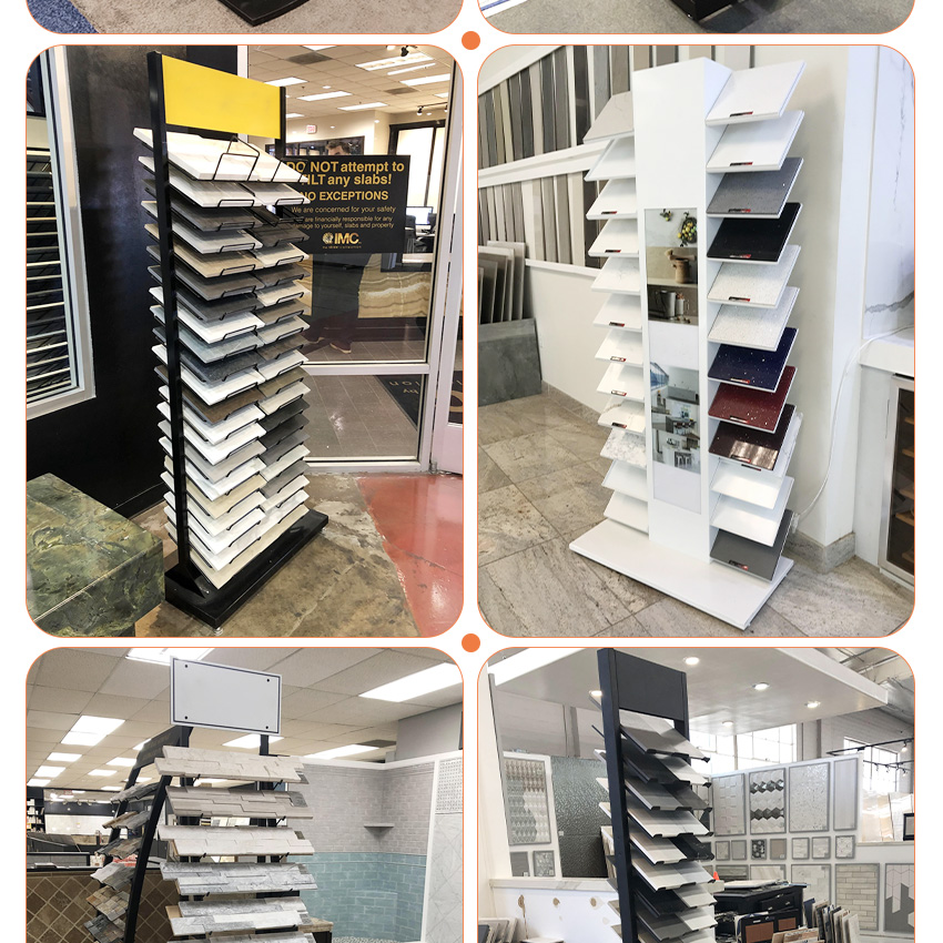 Tower Steel Ceramic Marble Granite Quartz Tile Floor stand Display Rack SRL004