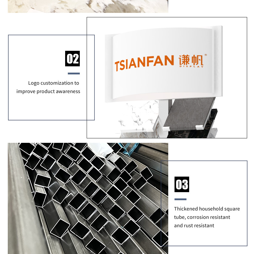 Customize Flooring display stand Marble quartz stone samplestone tile metal display floor stand SRL015