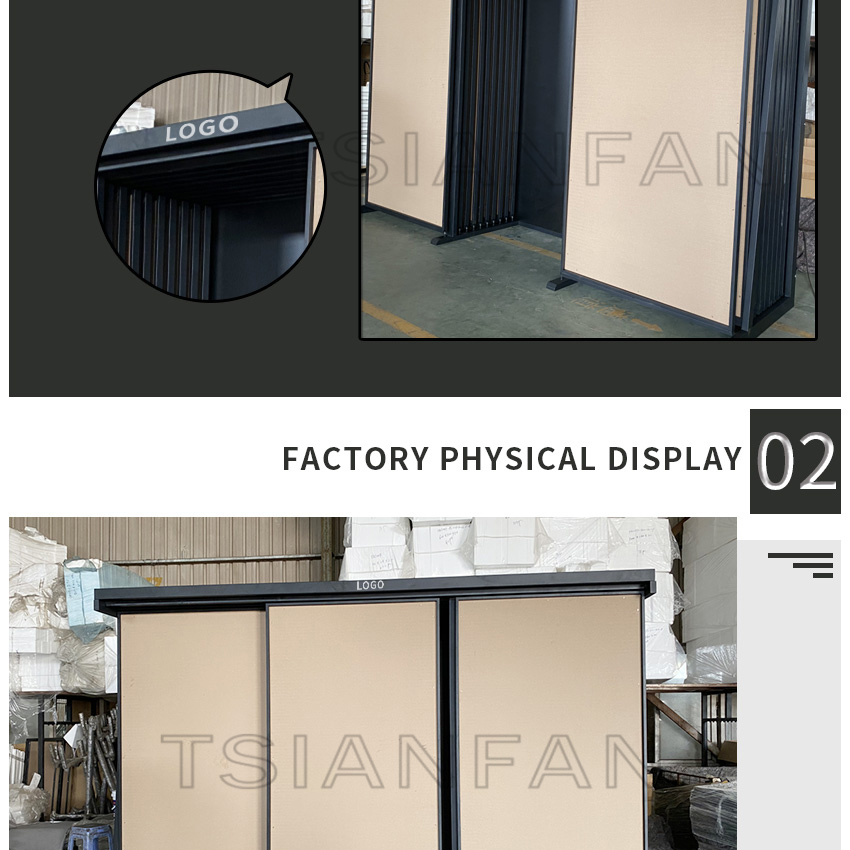 Hanging Sliding Tile Wood Granite Marble Sample Push Pull Display Stand TL005-4