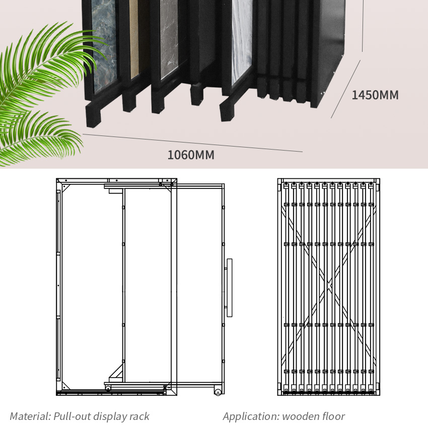 Factory Rotatable Granite Marble Sample Sliding push pull display Stand TL009-1