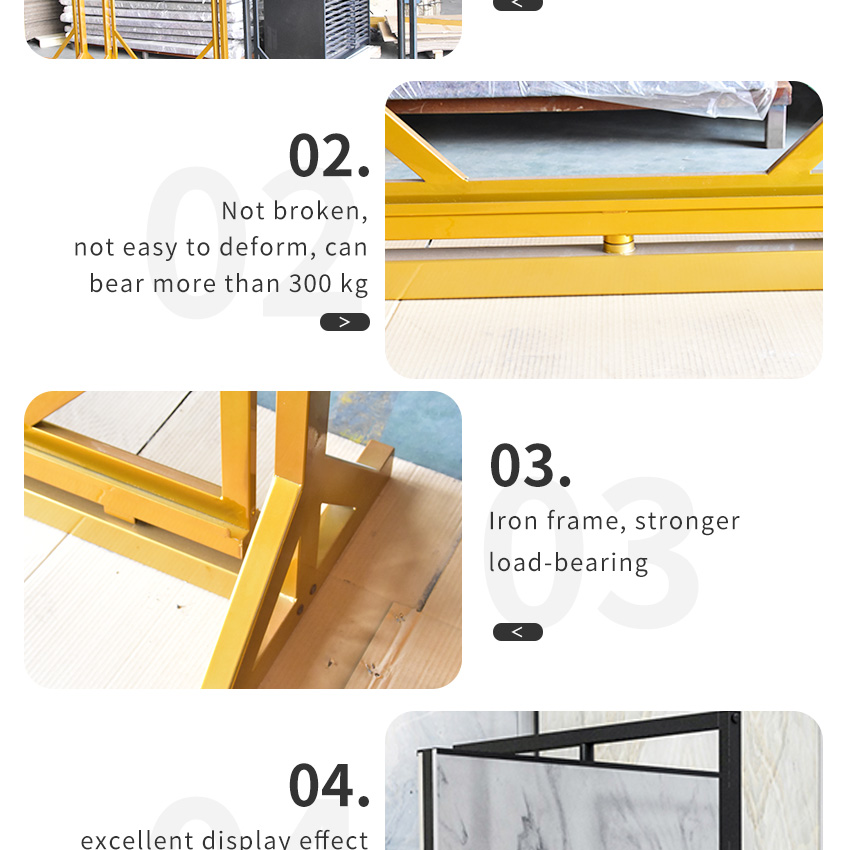 Custom Rotating Large Panel Custom Granite Stone Sample Display Stand For Showroom-QT002