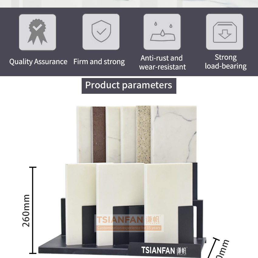 Tile sample countertop porcelain socket display frame