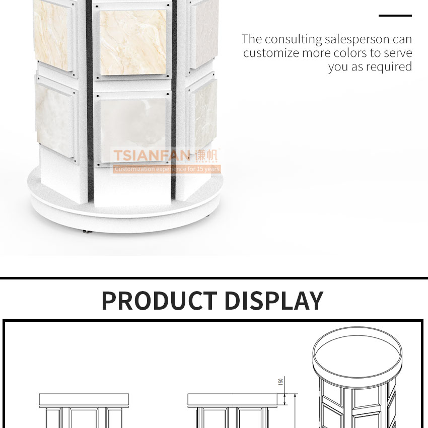 Customize rotatable display for quartz stone sample display frame-SG1010