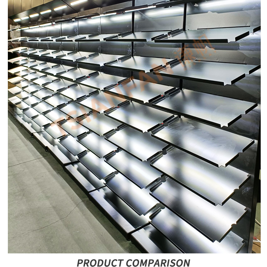 LED light slot Ceramic tile stone display metal floor stand