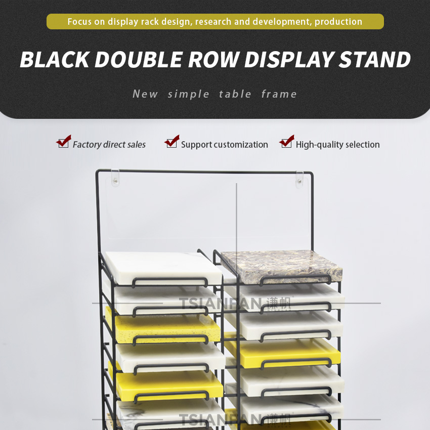 Wholesale Double Side Metal Marble Tiles Stone Sample Display Stand