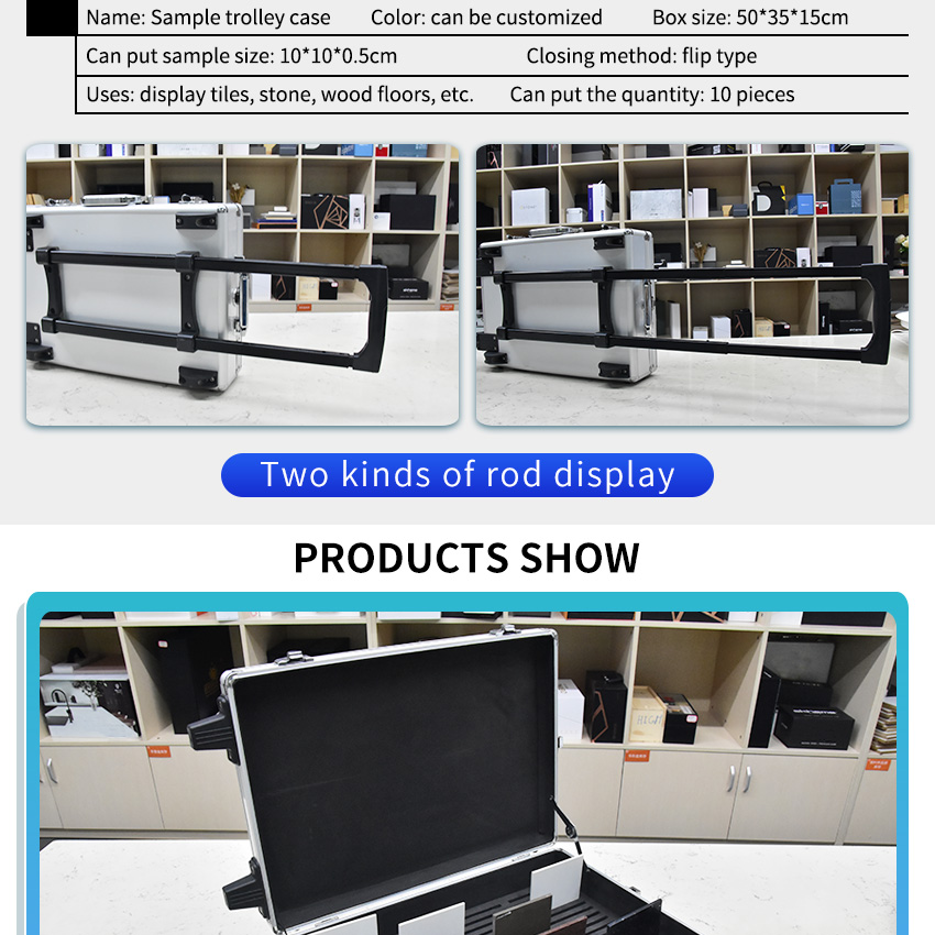 Marble Quartz PackagingTile Display Suitcase Case With Wheel