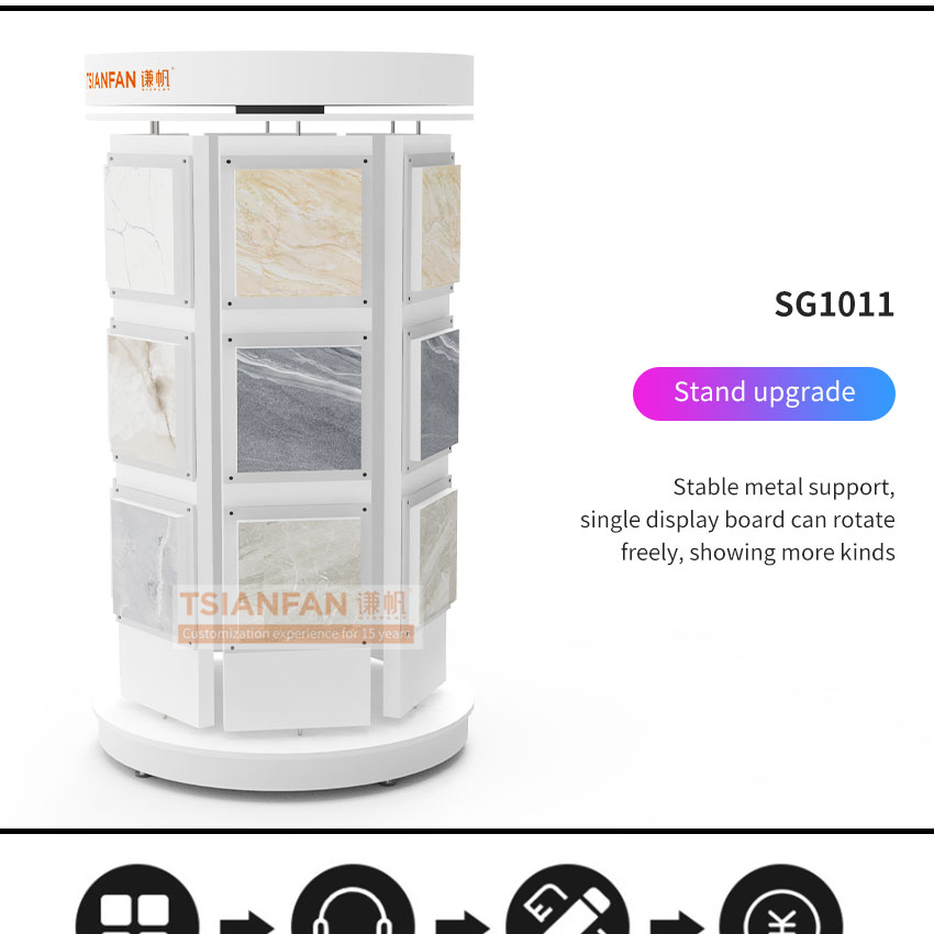Customize rotatable display for quartz stone sample display frame-SG1010