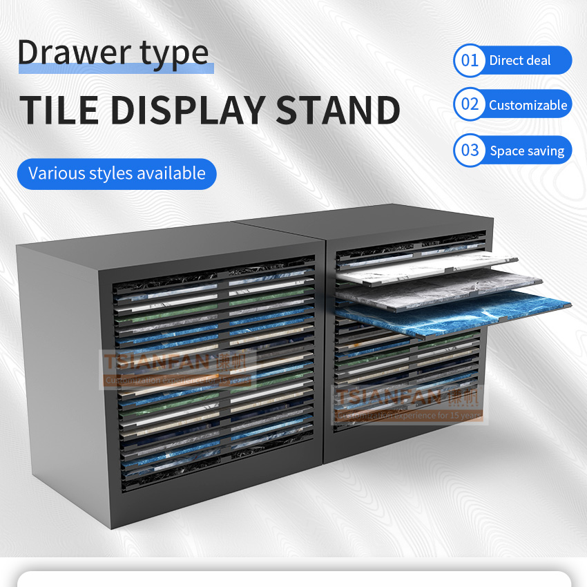 Tile drawer display Tile Board No border drawer display frame