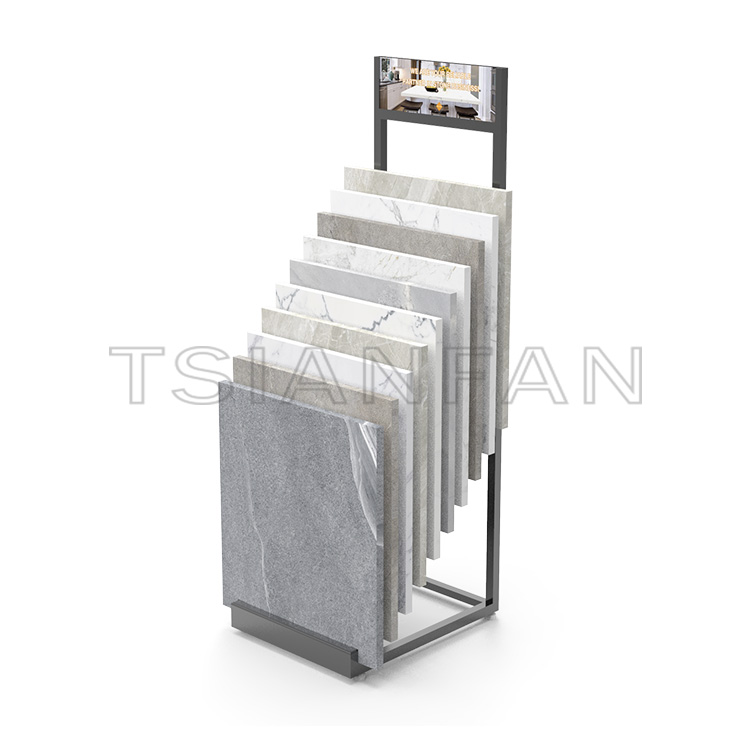 New design calacatta quartz upright display rack-SG801