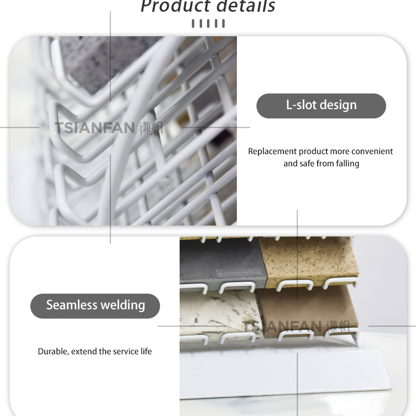 Hot Selling Metal Desk both sides tile Quartz Marble Stone Countertop display stand