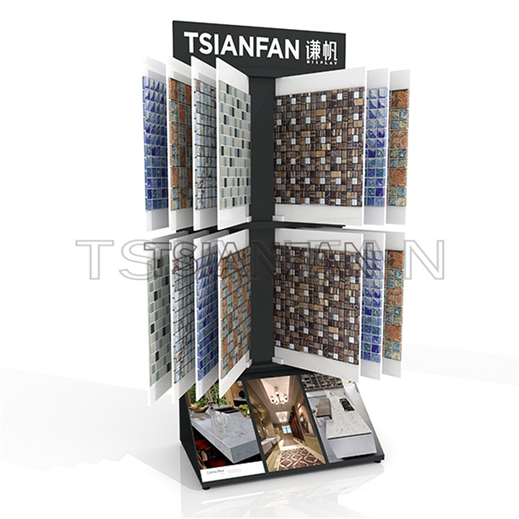 Mosaic tile page turning display frame stone sample floor frame MF001