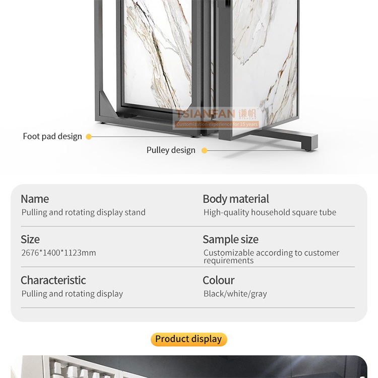 Marble Push Pull Stone Sample Rack Ceramic Tile Showroom Display Stand