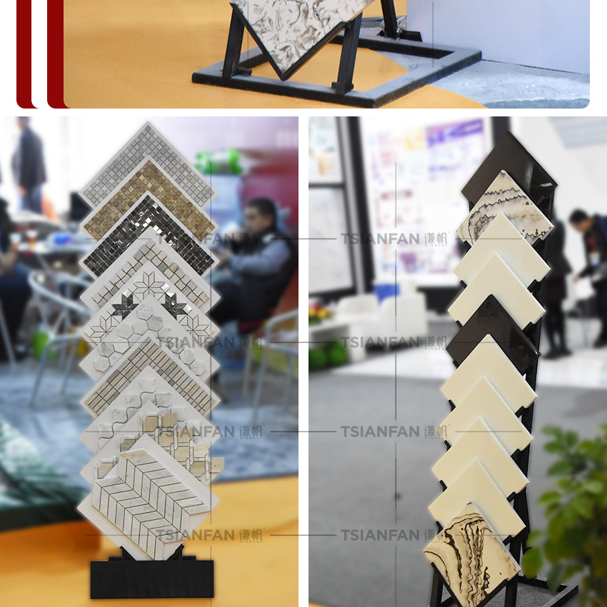 Tile Stone Marble Granite Stone Tower Ceramic Tile Display Metal Rack LD024-2