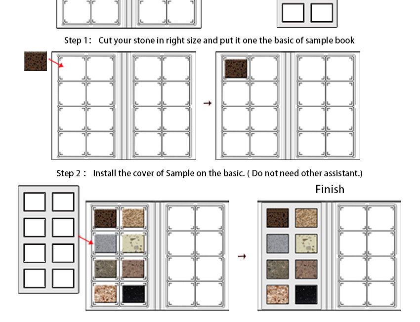 Quartz mosaic marble stone tile sample display book Folder Panel Packing