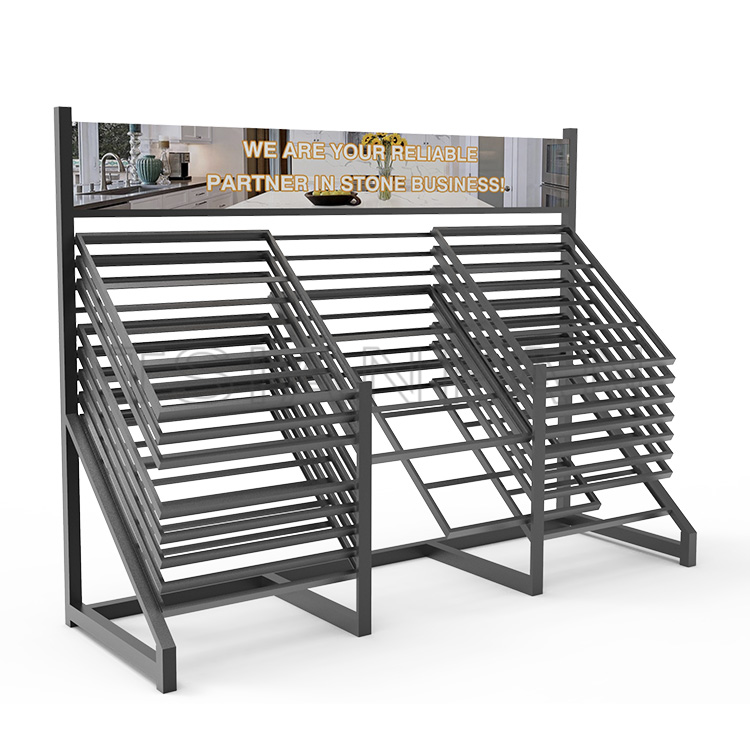 Custom Waterfall Quartz Sliding Stone Display Rack-SG003
