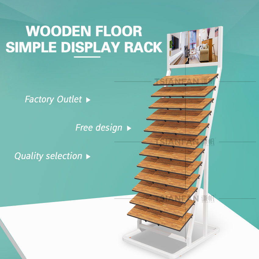 Wholesale Custom Hardwood Sample Metal Wooden Tile Display Flooring Racks Stand