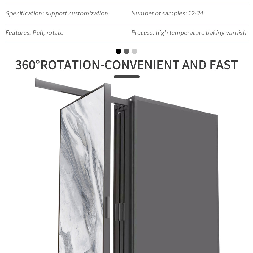 Factory Rotatable Granite Marble Sample Sliding push pull display Stand TL009-1