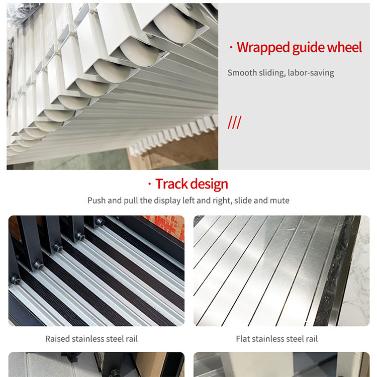 Custom fashion vertical push-pull tile display rack