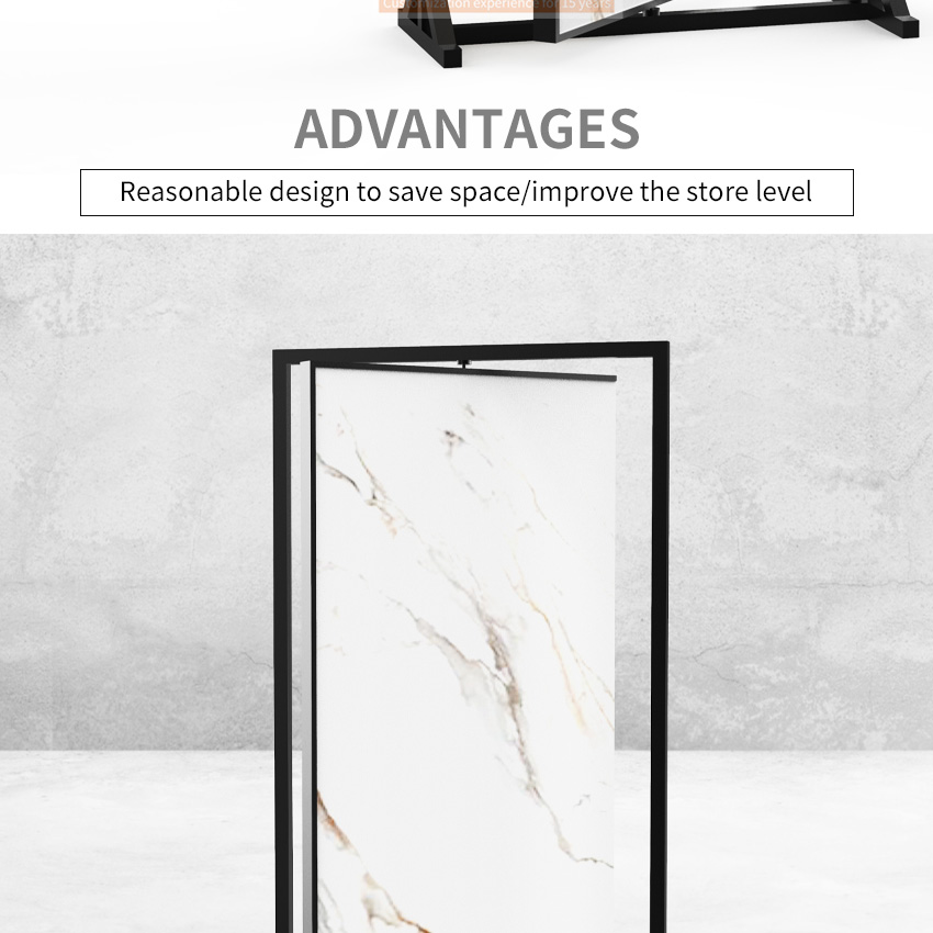 Custom Rotating Large Panel Custom Granite Stone Sample Display Stand For Showroom-QT002