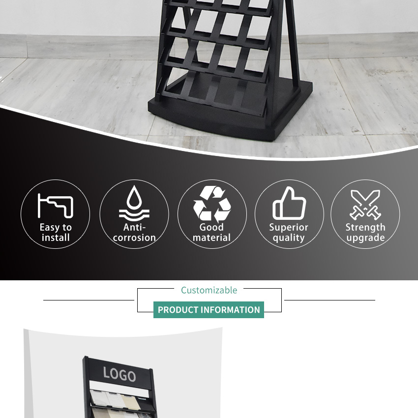Hot Sale Custom Tower tile Quartz stone display Floor Standing rack LD014-1