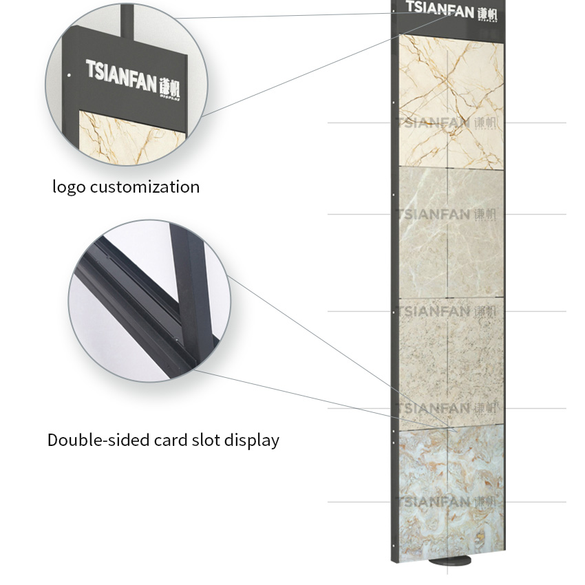Exhibition hall Granite Quartz stone Plank rotating display rack