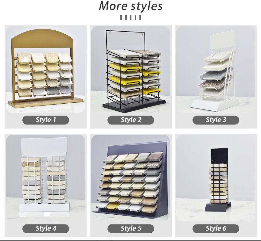 Hot Selling Metal Desk both sides tile Quartz Marble Stone Countertop display stand